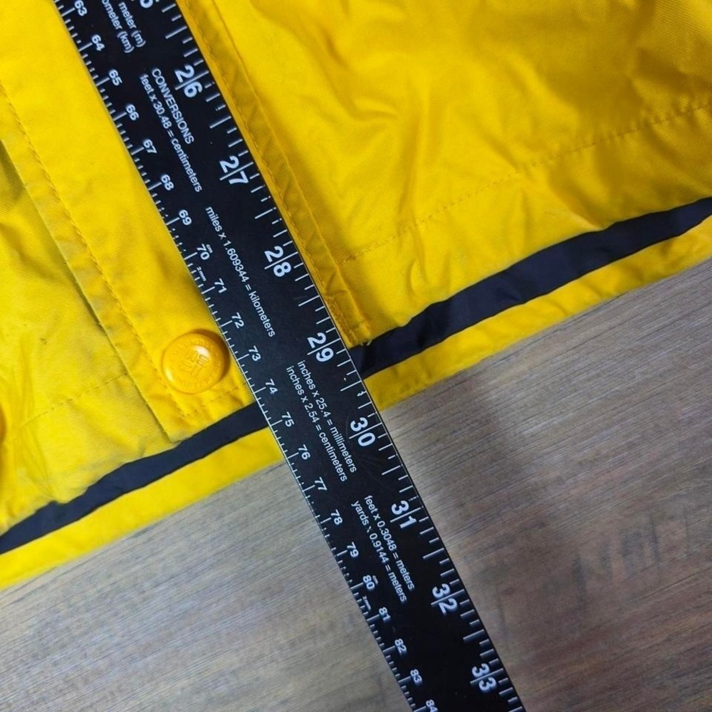 Columbia Hooded Ski Jacket Mens Small Yellow Black Winter Coat - Picture 4 of 4
